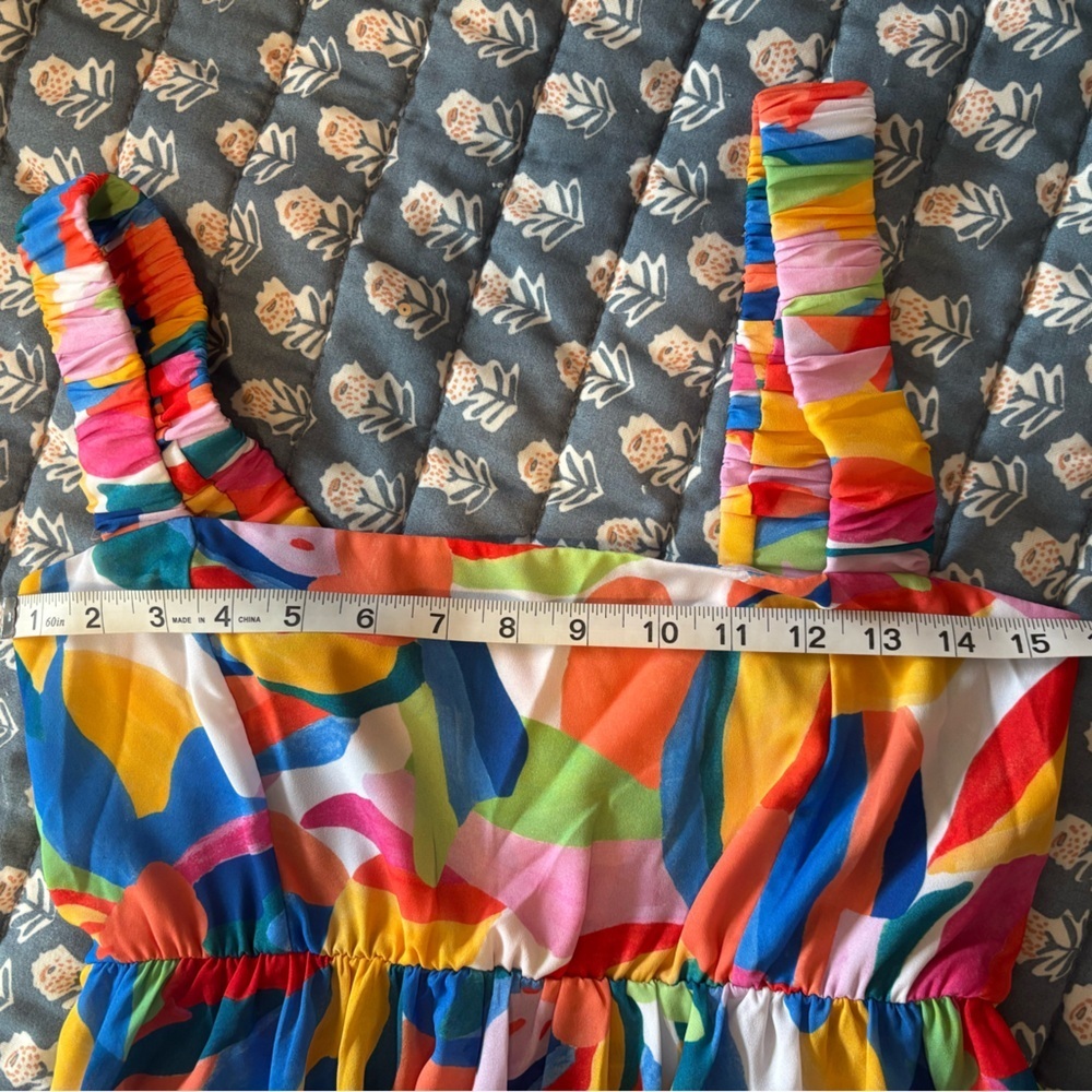 Show Me Your Mumu Just A Fling Dress Large Colorful Resort Dress Pockets - Picture 7 of 10